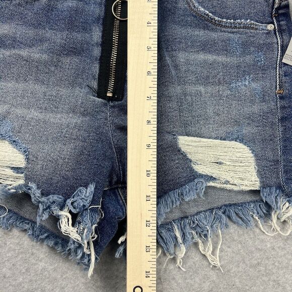 Mavi Claire Shorts Womens 27 Blue Denim High Rise Distressed Cut Off NWT - Picture 11 of 16